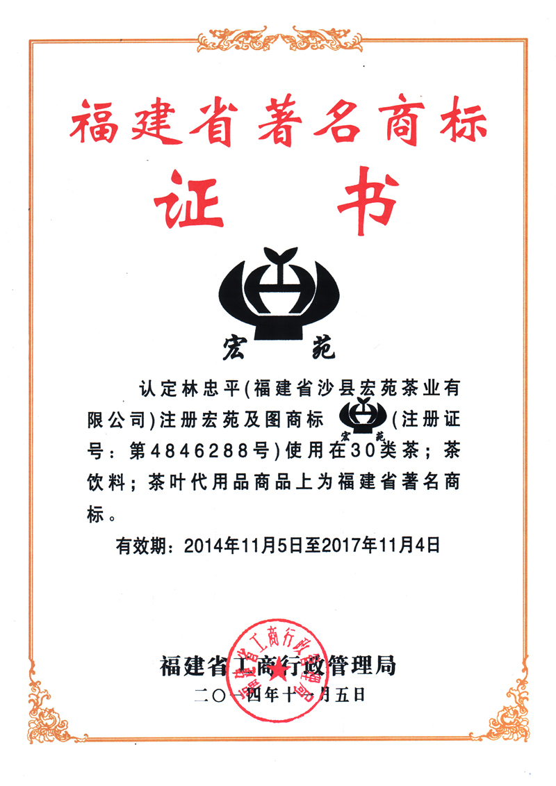 2014福建省著名商标